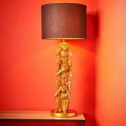 OSTARIA Lampe à poser en métal Singe (H86,5 cm) Sagesse Or Sale