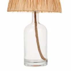 OSTARIA Lampe à poser en verre et corde (H40 cm) Haddock Naturel Discount
