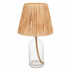 OSTARIA Lampe à poser en verre et corde (H40 cm) Haddock Naturel Discount