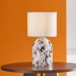 OSTARIA Lampe à poser en Verre et Lin (H31 cm) Pepper e Noir Online