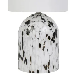 OSTARIA Lampe à poser en Verre et Lin (H31 cm) Pepper e Noir Online