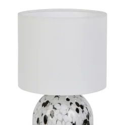 OSTARIA Lampe à poser en Verre et Lin (H31 cm) Pepper e Noir Online