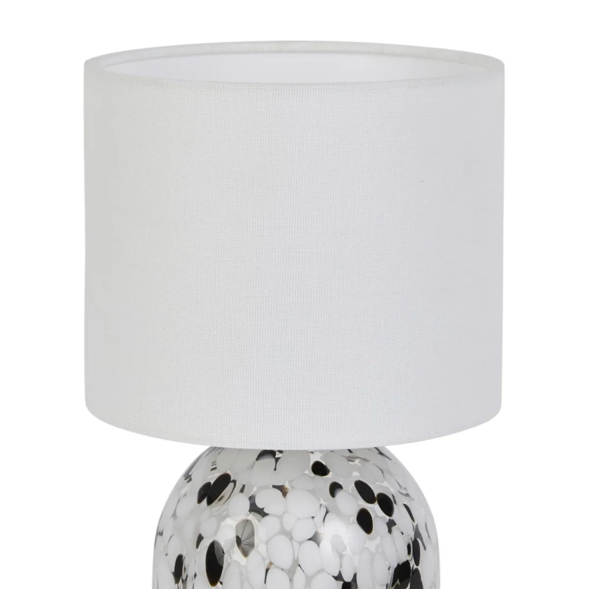 OSTARIA Lampe à poser en Verre et Lin (H31 cm) Pepper e Noir Online