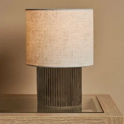 OSTARIA Lampe à poser en verre (H22 cm) Delia Noir New