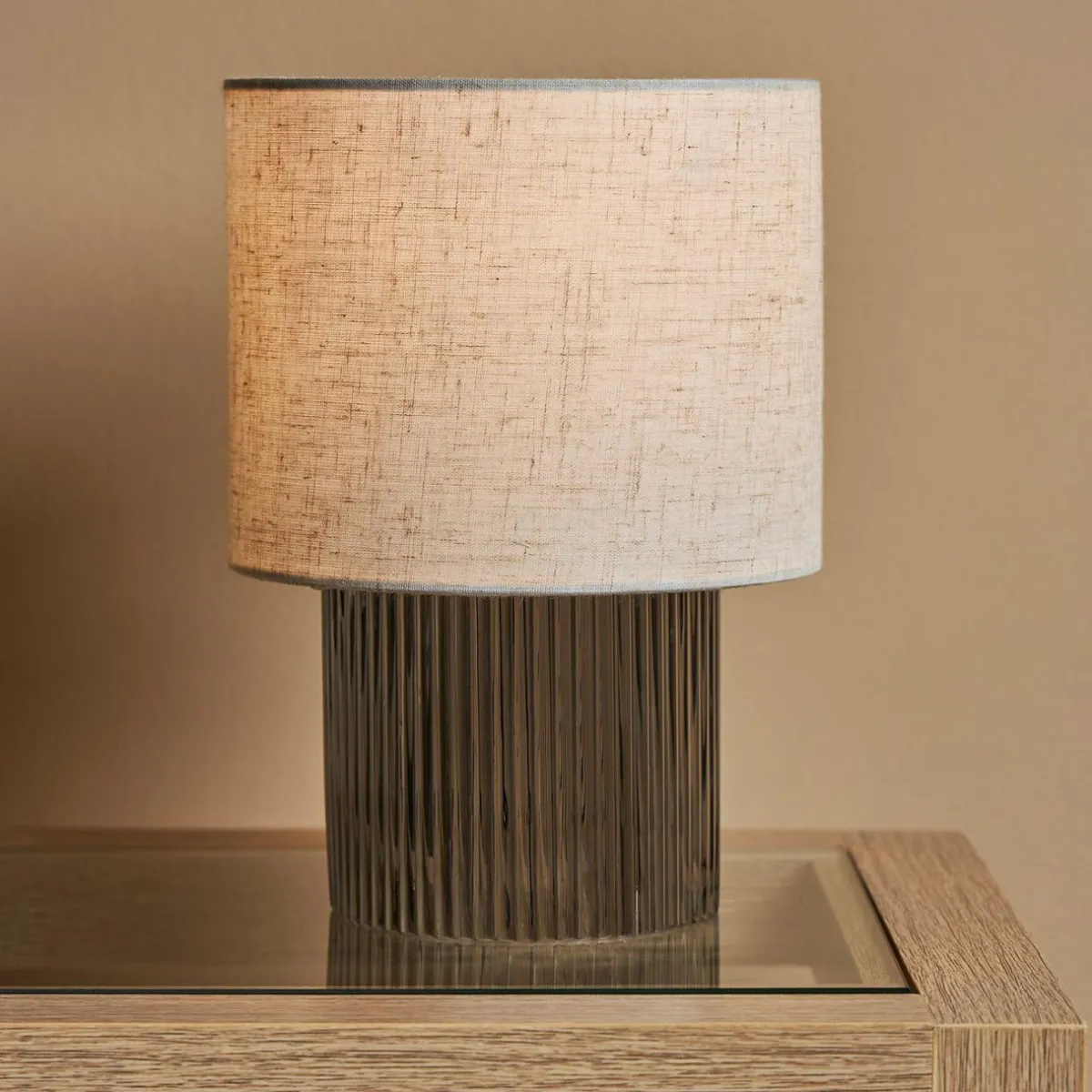 OSTARIA Lampe à poser en verre (H22 cm) Delia Noir New