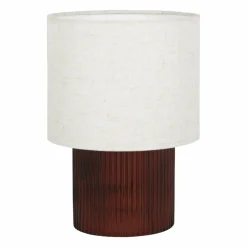 OSTARIA Lampe à poser en verre rétro (H22 cm) Teca Marron New