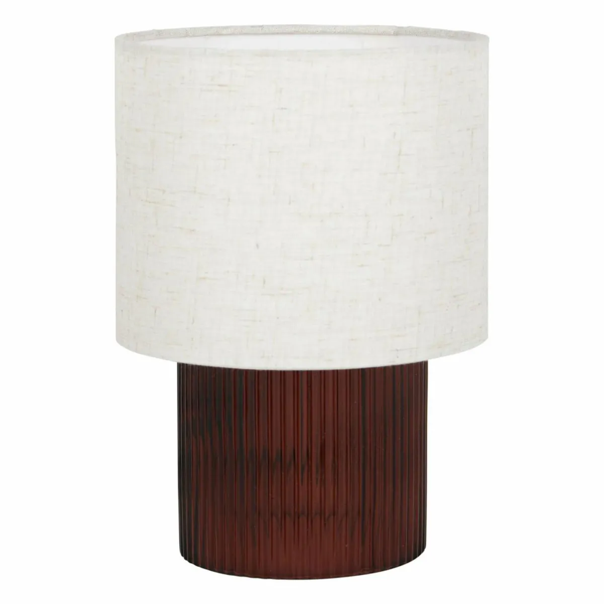 OSTARIA Lampe à poser en verre rétro (H22 cm) Teca Marron New