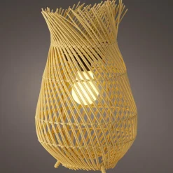 #N/A Lampe de jardin solaire LED (H36 cm) Tropical - Naturel Beige Outlet