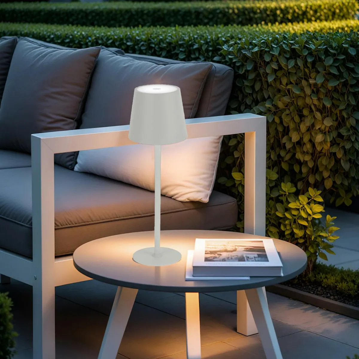 #N/A Lampe de table sans fil rechargeable USB 48 LED (H37 cm) Brooklyn Blanc Discount