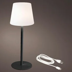 #N/A Lampe de table sans fil rechargeable USB (H40 cm) Manhattan Noir Outlet