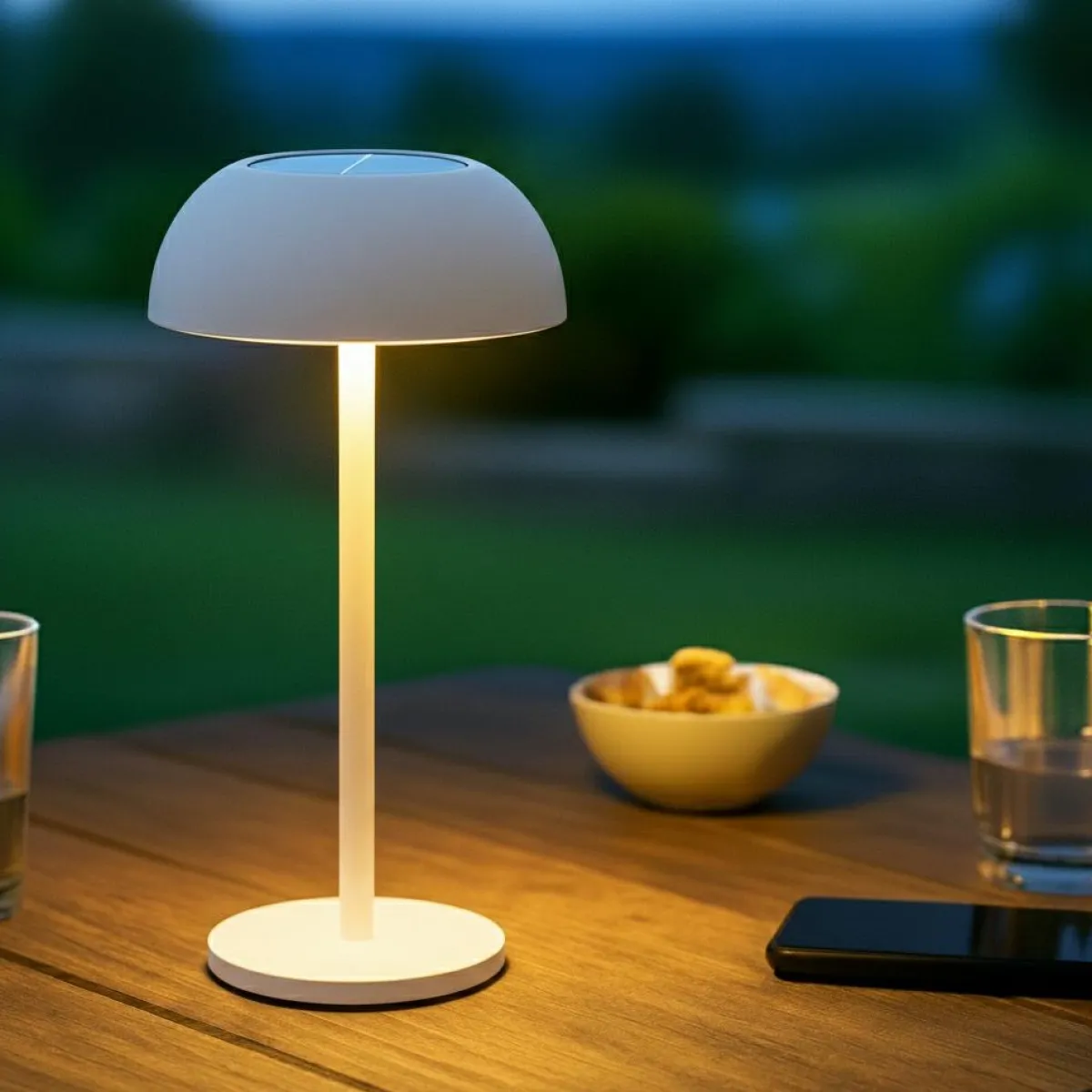 KAEMINGK Lampe de table solaire 100 lumens (H33 cm) Malibu Blanc Outlet