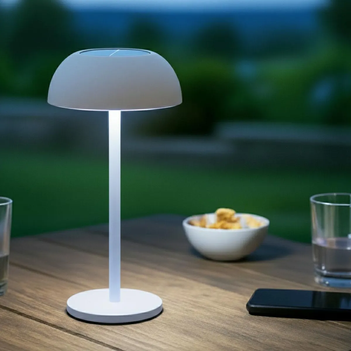 KAEMINGK Lampe de table solaire 100 lumens (H33 cm) Malibu Blanc Outlet