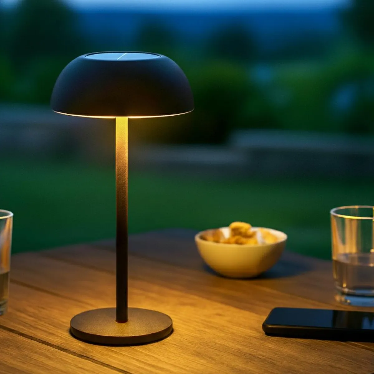 KAEMINGK Lampe de table solaire LED (H33 cm) Malibu Noir Discount