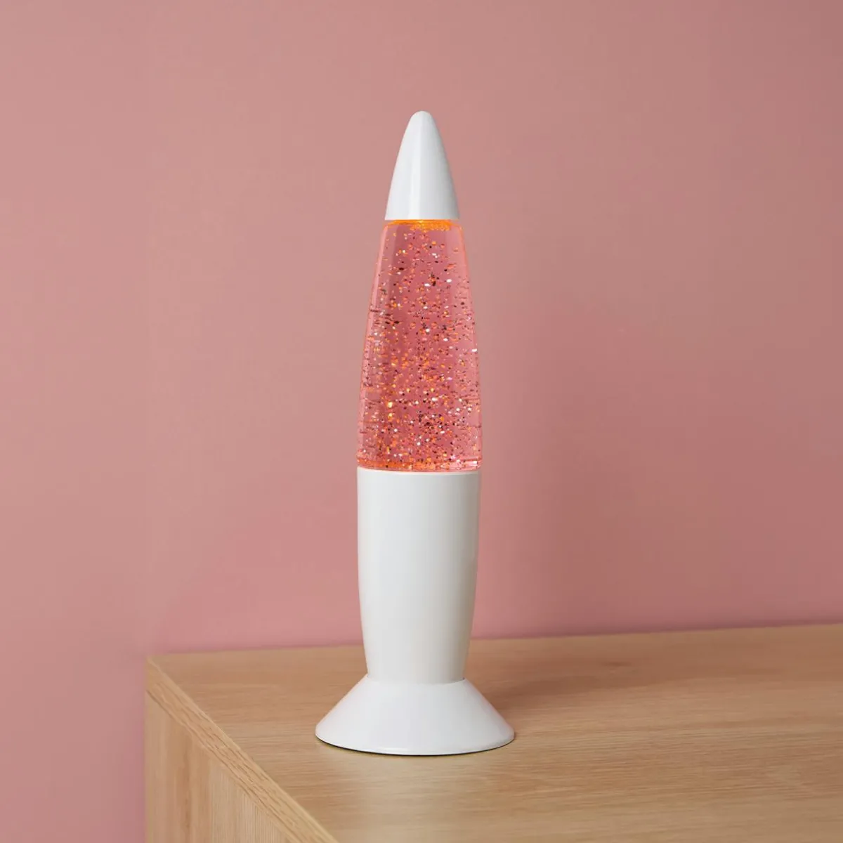 OSTARIA Lampe lave enfant à paillettes (H19 cm) Rose