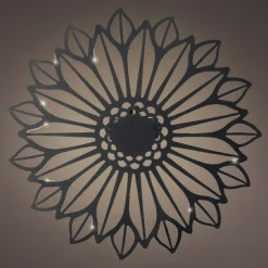 KAEMINGK Lampe murale solaire en métal (D37 cm) Tournesol et blanc chaud Noir Best