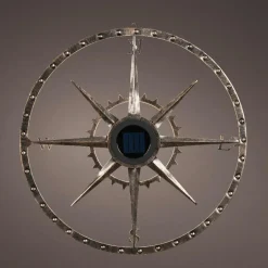 KAEMINGK Lampe murale solaire en métal (D41 cm) Compass pâtiné et blanc chaud Or Online