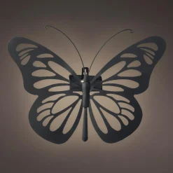 KAEMINGK Lampe murale solaire en métal (H26,5 cm) Papillon Noir New