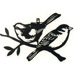 #N/A Lampe murale solaire en métal (H23,5 cm) Duo d'oiseaux Noir Online