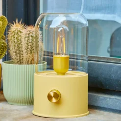 #N/A Lampe tempête sans fil rechargeable USB (H20 cm) Jaune Discount