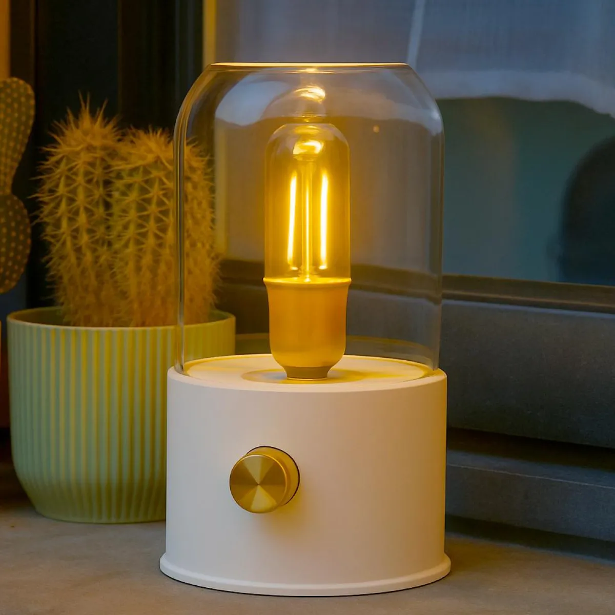 #N/A Lampe tempête sans fil rechargeable USB (H20 cm) Blanc New