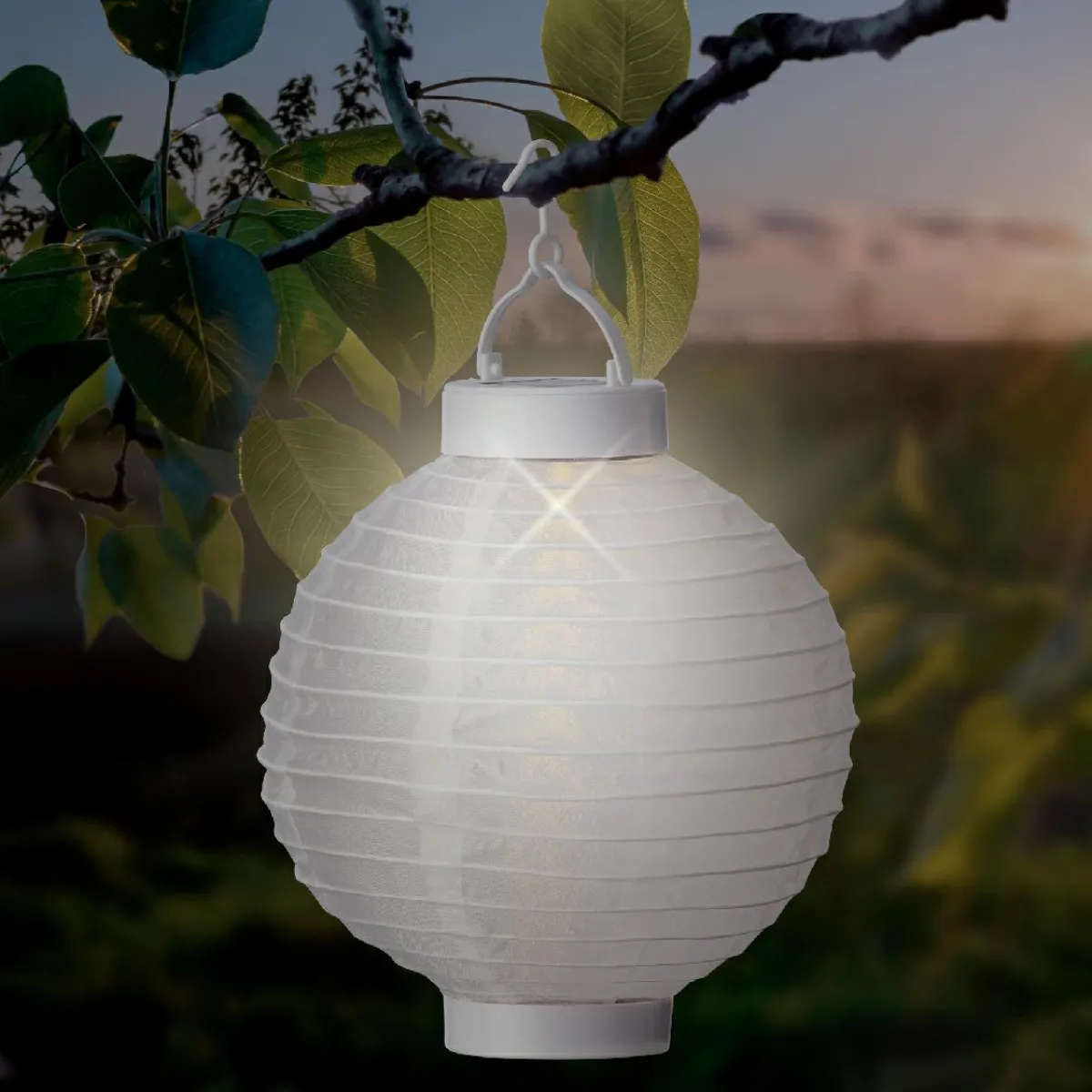 #N/A Lanterne chinoise solaire (D20 cm) Papier chaud Blanc Hot