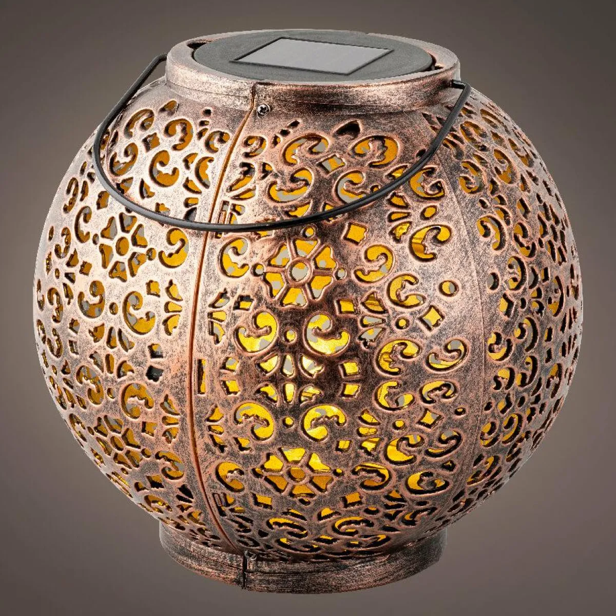 #N/A Lanterne de jardin solaire LED (H17 cm) Palazzo Brun rustique Marron