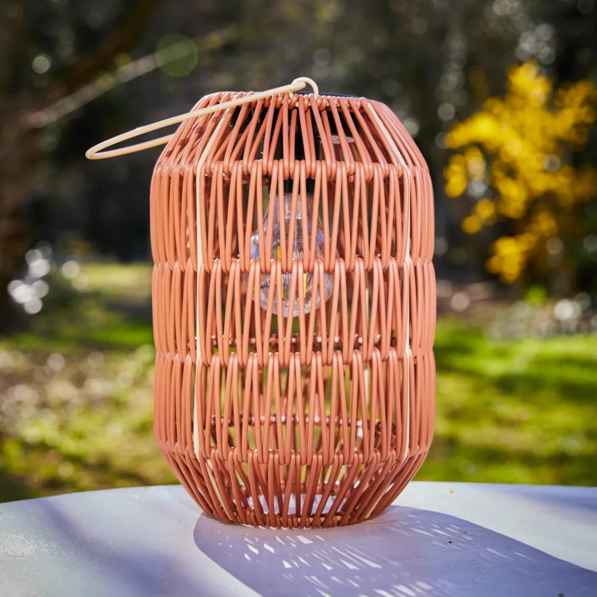 #N/A Lanterne de jardin solaire LED (H24,5 cm) Toscane Terracotta Orange Outlet