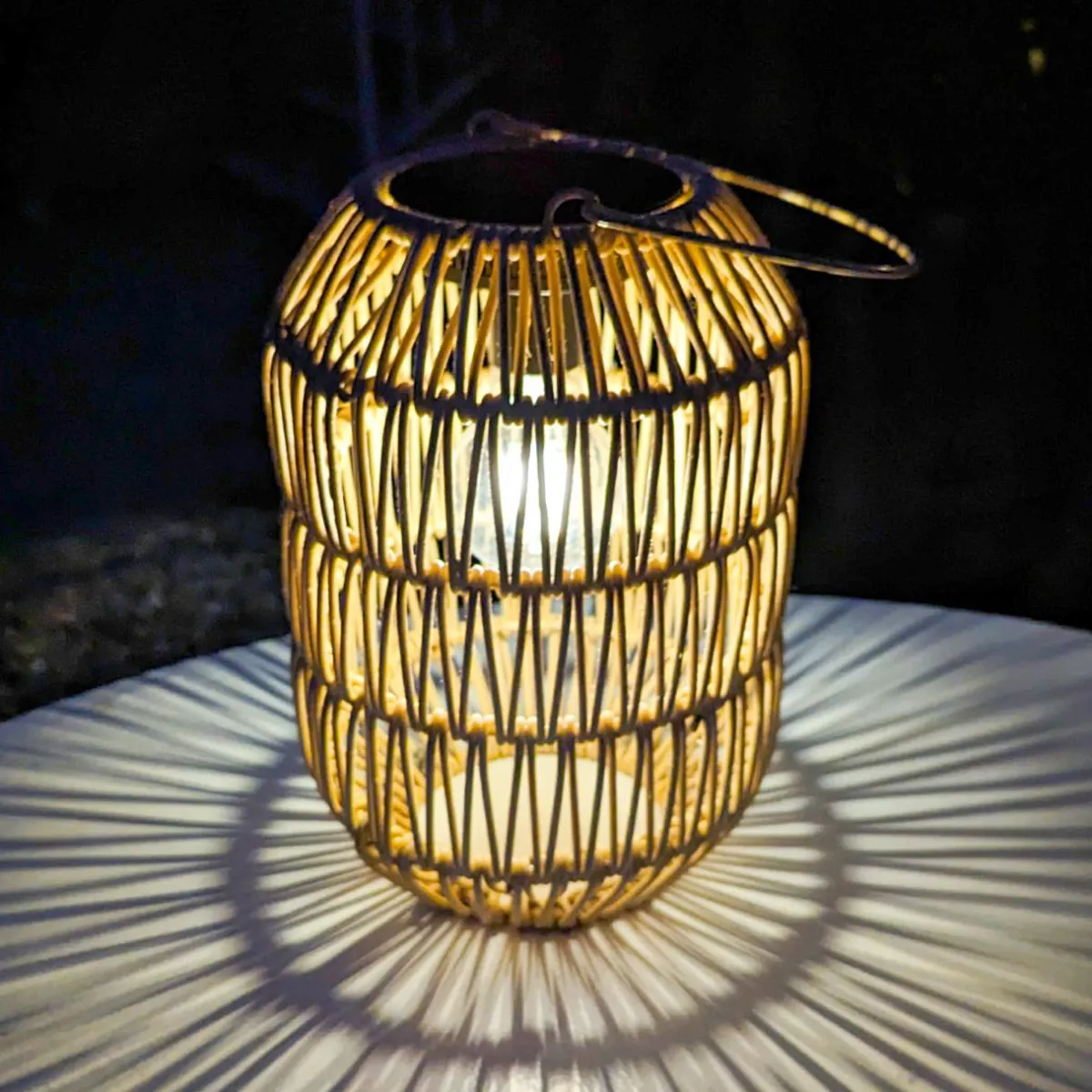 #N/A Lanterne de jardin solaire LED (H24,5 cm)Toscane Naturel Beige Hot