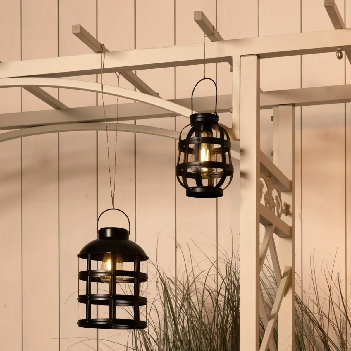 #N/A Lanterne solaire métal LED (H18,5 cm) Julia Noir Sale