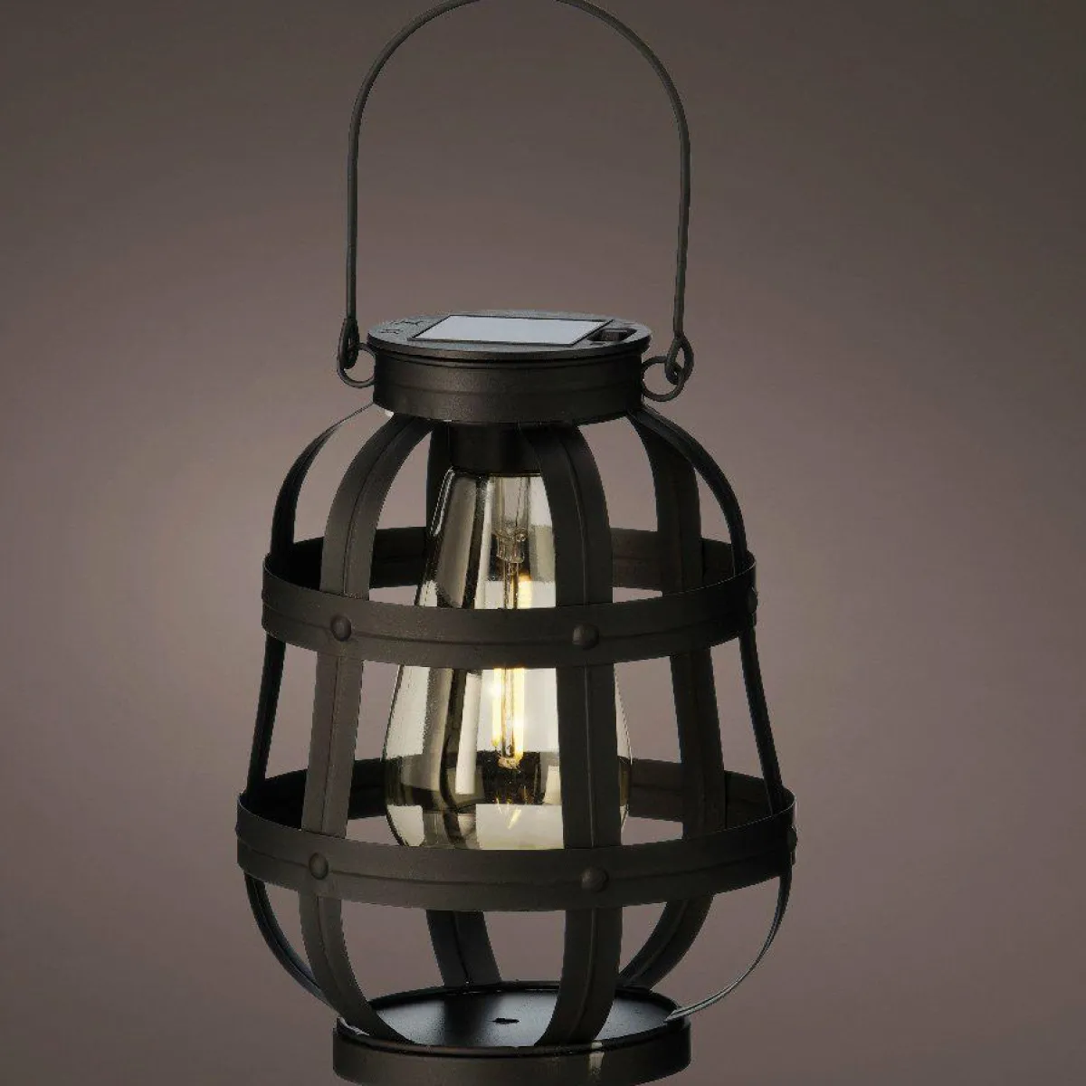 #N/A Lanterne solaire métal LED (H18,5 cm) Julia Noir Sale