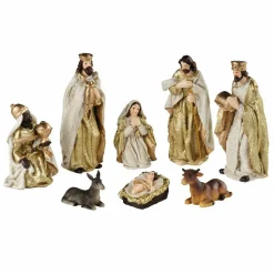 KAEMINGK Les 8 santons (H12 cm) de Olga Or