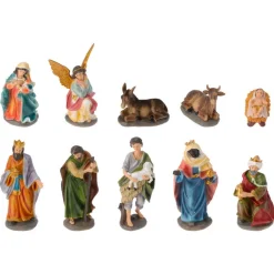 KOOPMAN Les 10 santons (Hauteur 19 cm) de Colette Multicolore New