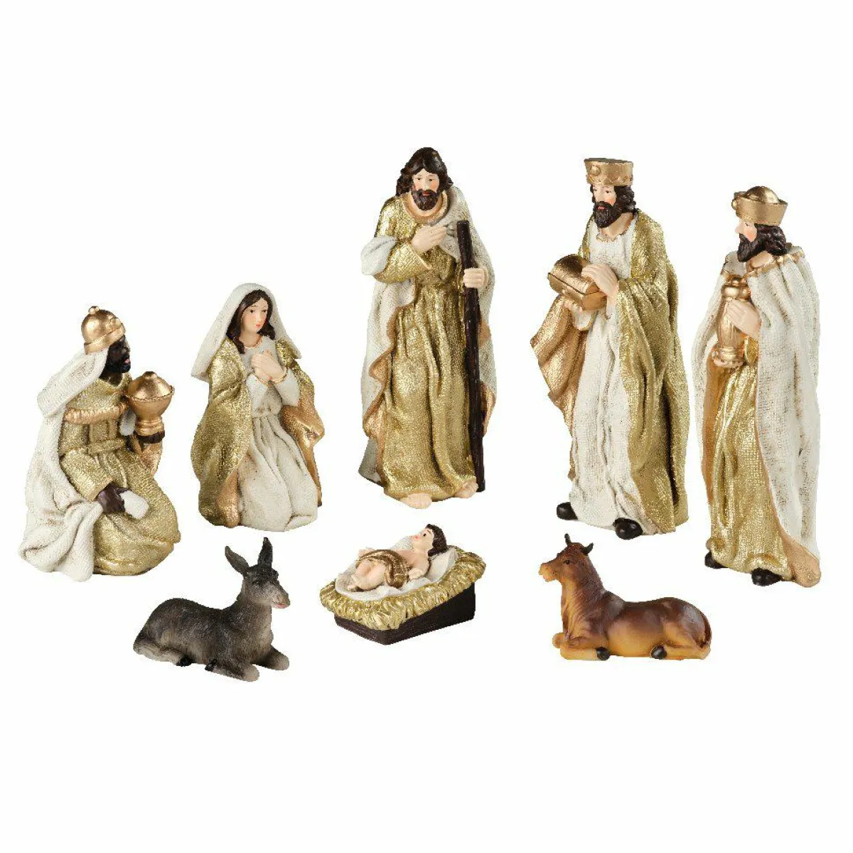 KAEMINGK Les 8 santons (Hauteur 15 cm) de Mario Or New