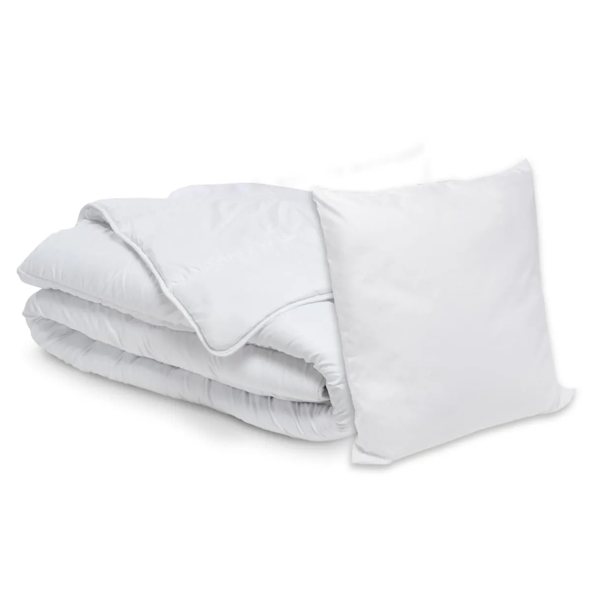 EMINZA Lot Couette chaude anti-acariens (140 x 200 cm) + 1 Oreiller (60 x 60 cm) Comète he Blanc