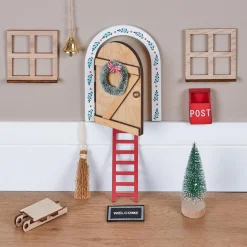 JJA Lot de 10 accessoires déco en bois (H17 cm) Porte de petite souris Multicolore Sale