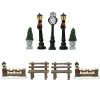 KAEMINGK Lot de 9 accessoires (H12 cm) Aménagement urbain pour village Outlet