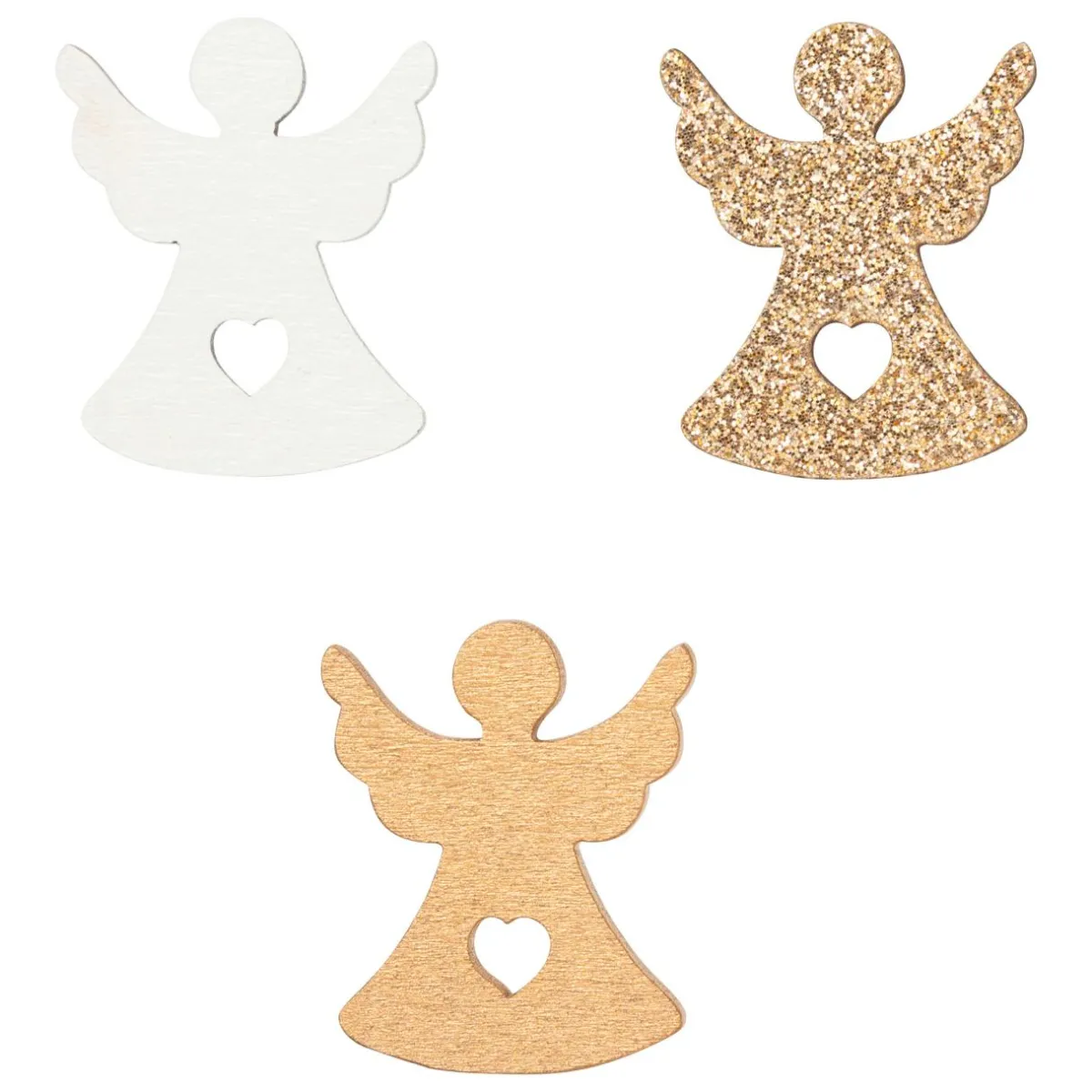 JJA Lot de 24 anges ajourés en à parsemer Bois Discount