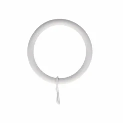 LUANCE Lot de 8 anneaux tringle rideau (D28 mm) Lino mat Blanc Sale