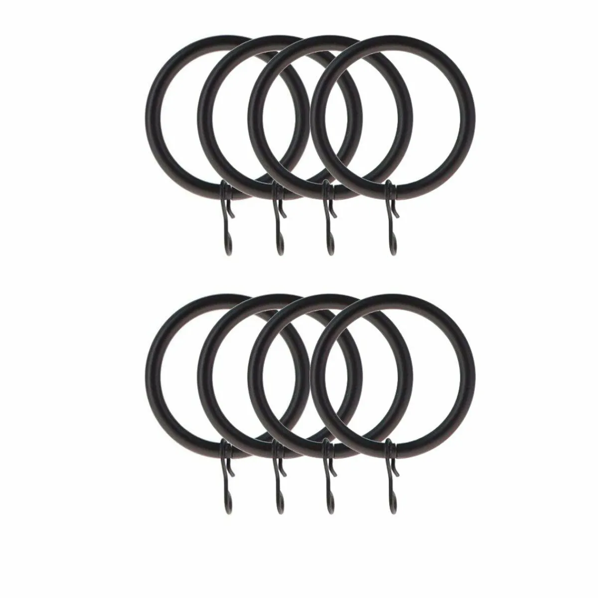 LUANCE Lot de 8 anneaux tringle rideau (D28 mm) Lino mat Noir Online