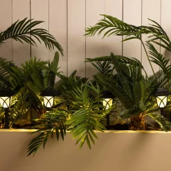 #N/A Lot de 4 bornes de jardin solaire LED (H33 cm) Botany Noir Clearance