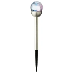 #N/A Lot de 6 bornes de jardin solaires (H24,5 cm) Verre craquelé Multicolore Discount