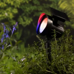 KAEMINGK Lot de 2 bornes de jardin solaire 25 lumens (H31 cm) Spots Blanc chaud et Multicolore Best