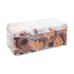 KOOPMAN Lot de 3 boîtes de rangement en métal rectangulaires Les Pains d'épices Marron Discount