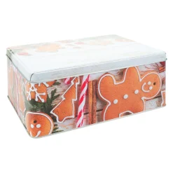 KOOPMAN Lot de 3 boîtes de rangement en métal rectangulaires Les Pains d'épices Marron Discount
