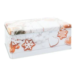 KOOPMAN Lot de 3 boîtes de rangement en métal rectangulaires Les Pains d'épices Marron Discount
