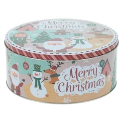 KOOPMAN Lot de 3 boîtes de rangement en métal rondes Personnages de Noël Multicolore Sale