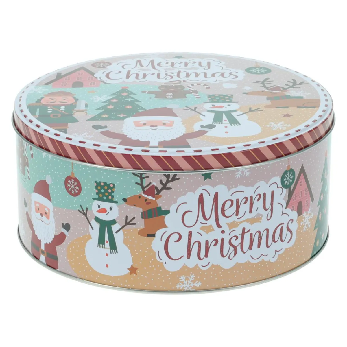 KOOPMAN Lot de 3 boîtes de rangement en métal rondes Personnages de Noël Multicolore Sale