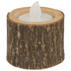 Feeric Lights & Christmas Lot de 3 Bougeoirs (D6 cm) Rondin de Bois Sale