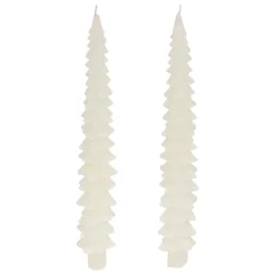 JJA Lot de 2 bougies bâton en cire (H25 cm) Sapin Blanc Sale