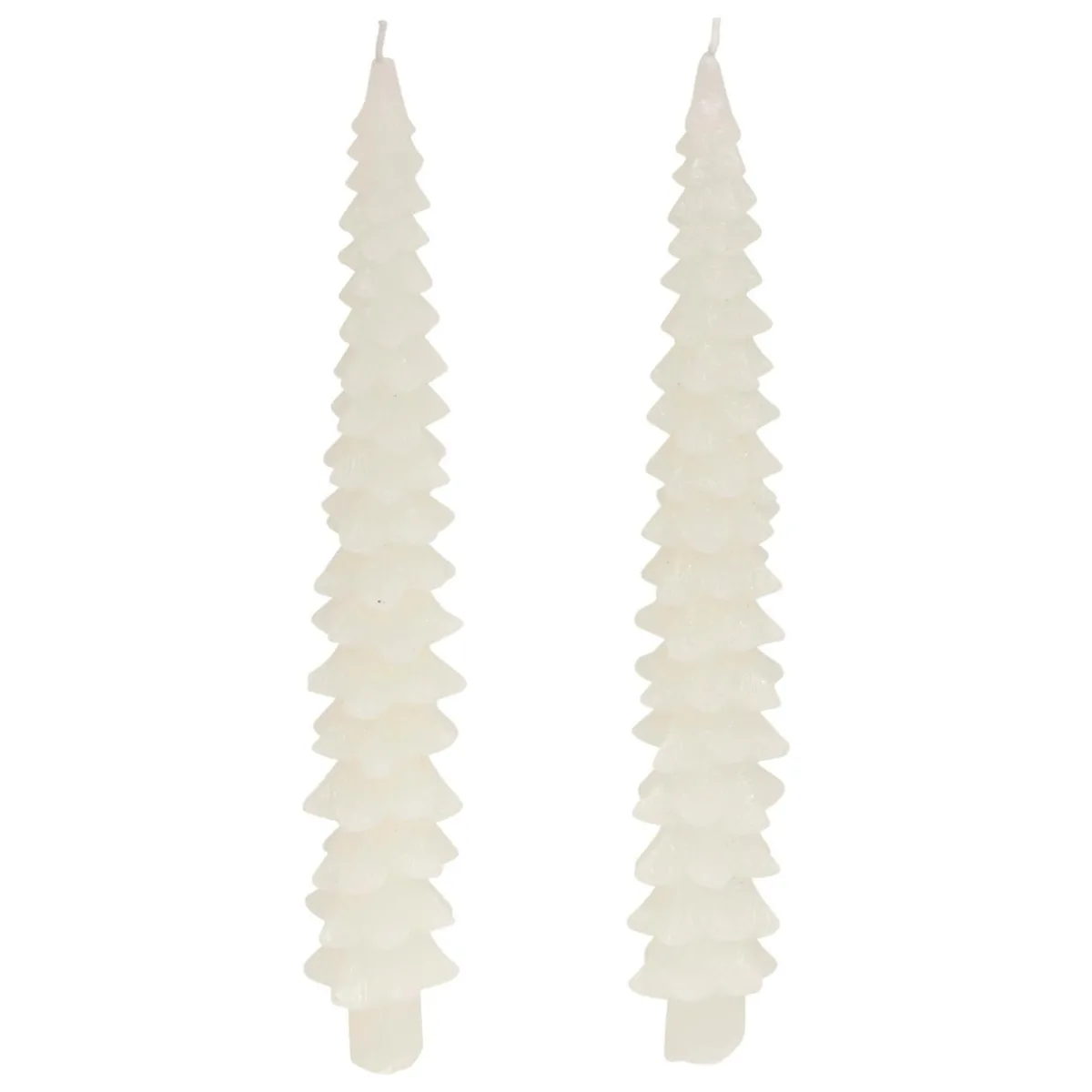 JJA Lot de 2 bougies bâton en cire (H25 cm) Sapin Blanc Sale